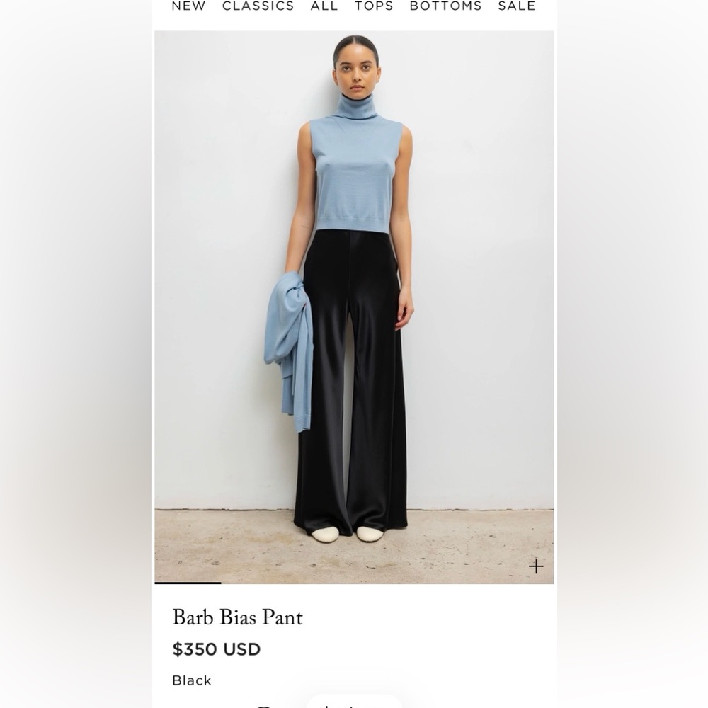 NWT Leset Barb satin pants sz S